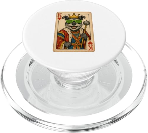 Schnauzer König Herzen Coole Spielkarte Retro Disco Hund PopSockets PopGrip für MagSafe Schnauzer König Herzen Coole Spielkarte Retro Disco Hund PopSockets PopGrip für MagSafe von Funny Dogs Pop Art Store