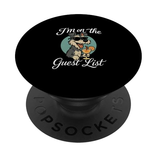Schnauzer Welpe Gästeliste Lustige Hundeparty PopSockets Klebender PopGrip Schnauzer Welpe Gästeliste Lustige Hundeparty PopSockets Klebender PopGrip von Funny Dogs Pop Art Store