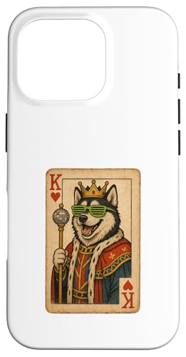 Spielkarte Sibirischer Husky King Herzen coole Spielkarte Retro Disco Hund Hülle für iPhone 16 Pro Spielkarte Sibirischer Husky King Herzen coole Spielkarte Retro Disco Hund Hülle für iPhone 16 Pro von Funny Dogs Pop Art Store