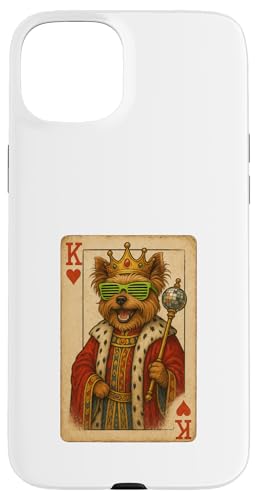 Yorkshire Terrier King Hearts Coole Spielkarte Disco Hund Hülle für iPhone 15 Plus Yorkshire Terrier King Hearts Coole Spielkarte Disco Hund Hülle für iPhone 15 Plus von Funny Dogs Pop Art Store