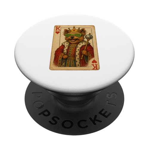 Yorkshire Terrier King Hearts Coole Spielkarte Disco Hund PopSockets Klebender PopGrip Yorkshire Terrier King Hearts Coole Spielkarte Disco Hund PopSockets Klebender PopGrip von Funny Dogs Pop Art Store