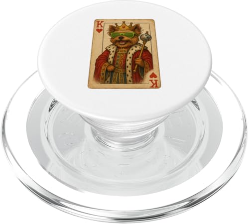 Yorkshire Terrier King Hearts Coole Spielkarte Disco Hund PopSockets PopGrip für MagSafe Yorkshire Terrier King Hearts Coole Spielkarte Disco Hund PopSockets PopGrip für MagSafe von Funny Dogs Pop Art Store