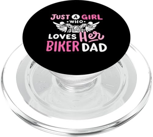 Ein Mädchen, das ihren Biker-Vater liebt, lustige Mädchen, Papa, Frauen, Kinder PopSockets PopGrip für MagSafe von Funny Father's Day Gear
