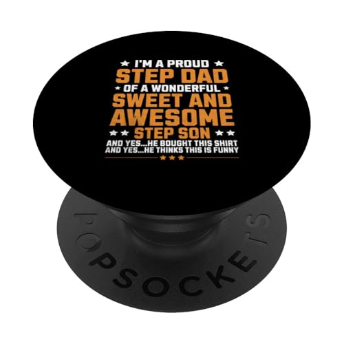 Ich bin ein stolzer Stiefvater eines wunderbaren Stiefsohnes Lustiger Stiefvater PopSockets Klebender PopGrip von Funny Father's Day Gear