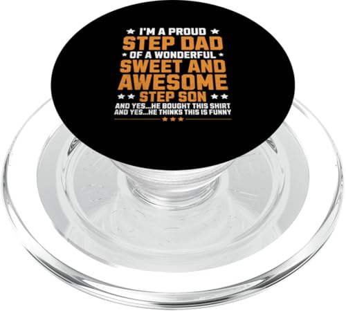 Ich bin ein stolzer Stiefvater eines wunderbaren Stiefsohnes Lustiger Stiefvater PopSockets PopGrip für MagSafe von Funny Father's Day Gear