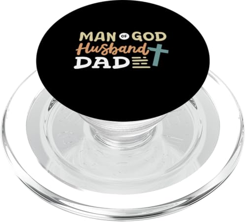 Mann Gottes Ehemann Papa Kreuz Christlicher Vatertag Männer PopSockets PopGrip für MagSafe von Funny Father's Day Gear