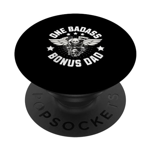 One Badass Bonus Dad Cool Vintage Lustiger Stiefvater für Herren PopSockets Klebender PopGrip von Funny Father's Day Gear