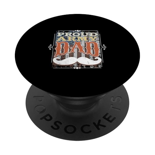 Proud Army Dad Family, US-Flagge, militärischer Vatertag, Herren PopSockets Klebender PopGrip von Funny Father's Day Gear