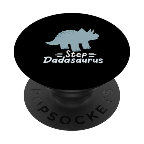 Step Dadasaurus Dinosaurier Lustig Schritt Papa Vatertag Männer PopSockets Klebender PopGrip von Funny Father's Day Gear
