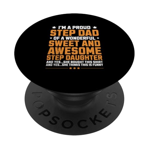 Stolzer Stiefvater einer wunderbaren Stieftochter Vatertag Männer PopSockets Klebender PopGrip von Funny Father's Day Gear