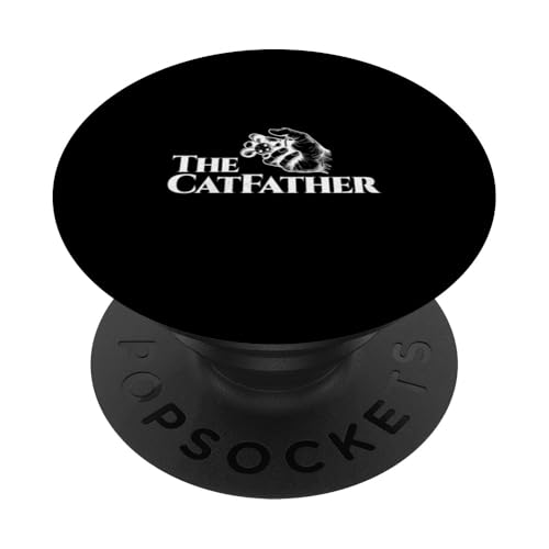 The CatFather Lustiges Katzenfell Papa Humor Vatertag Herren PopSockets Klebender PopGrip von Funny Father's Day Gear