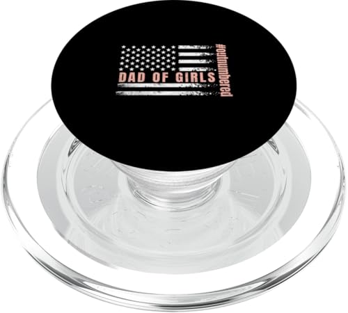 Vater von Mädchen in der Unterzahl, lustige Vatertagsflagge für Mädchen, USA PopSockets PopGrip für MagSafe von Funny Father's Day Gear