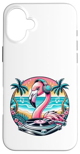 DJ Flamingo mit Kopfhörern Lustiger Flamingo Hülle für iPhone 16 Plus DJ Flamingo mit Kopfhörern Lustiger Flamingo Hülle für iPhone 16 Plus von Funny Flamingo Tees for Girls Women Kids Men