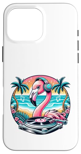 DJ Flamingo mit Kopfhörern Lustiger Flamingo Hülle für iPhone 16 Pro Max von Funny Flamingo Tees for Girls Women Kids Men