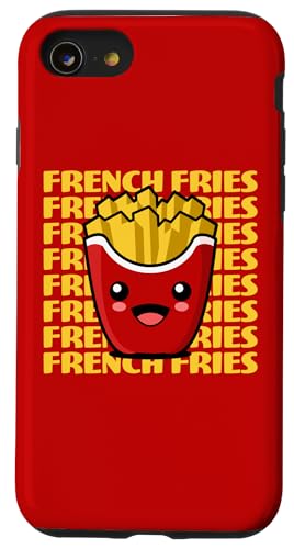 Süßer Pommes-Frites-Charakter. Köstliche Fast-Food-Pommes. Hülle für iPhone SE (2020) / 7 / 8 von Funny Food Pun Wordplay Cute and Adorable Food
