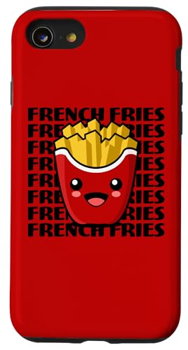 Süßer Pommes-Frites-Charakter. Köstliche Fast-Food-Pommes. Hülle für iPhone SE (2020) / 7 / 8 von Funny Food Pun Wordplay Cute and Adorable Food