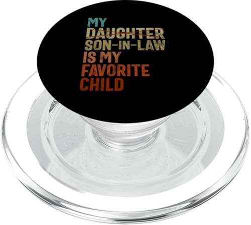 Mein Schwiegersohn ist mein Lieblingskind, das im Retro-Stil ersetzt wurde PopSockets PopGrip für MagSafe von Funny Gifts For Son In Law Graphic