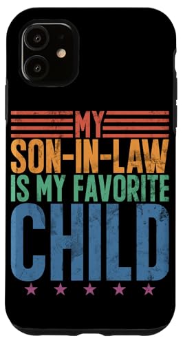 Mein Schwiegersohn ist mein Lieblingskind Familienhumor Retro Hülle für iPhone 11 von Funny Gifts For Son In Law Graphic