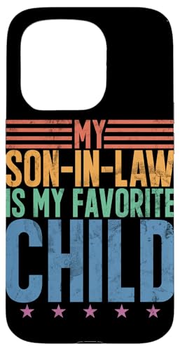Mein Schwiegersohn ist mein Lieblingskind Familienhumor Retro Hülle für iPhone 15 Pro Mein Schwiegersohn ist mein Lieblingskind Familienhumor Retro Hülle für iPhone 15 Pro von Funny Gifts For Son In Law Graphic