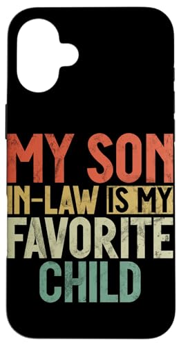 Mein Schwiegersohn ist mein Lieblingskind Familienhumor Retro Hülle für iPhone 16 Plus Mein Schwiegersohn ist mein Lieblingskind Familienhumor Retro Hülle für iPhone 16 Plus von Funny Gifts For Son In Law Graphic