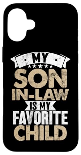 Mein Schwiegersohn ist mein Lieblingskind Familienhumor Retro Hülle für iPhone 16 Plus Mein Schwiegersohn ist mein Lieblingskind Familienhumor Retro Hülle für iPhone 16 Plus von Funny Gifts For Son In Law Graphic