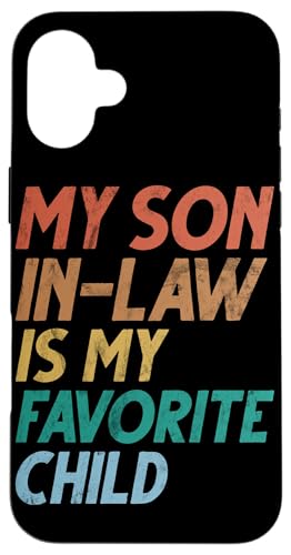 Mein Schwiegersohn ist mein Lieblingskind Familienhumor Retro Hülle für iPhone 16 Plus Mein Schwiegersohn ist mein Lieblingskind Familienhumor Retro Hülle für iPhone 16 Plus von Funny Gifts For Son In Law Graphic