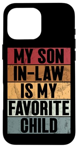 Mein Schwiegersohn ist mein Lieblingskind Familienhumor Retro Hülle für iPhone 16 Pro Max Mein Schwiegersohn ist mein Lieblingskind Familienhumor Retro Hülle für iPhone 16 Pro Max von Funny Gifts For Son In Law Graphic