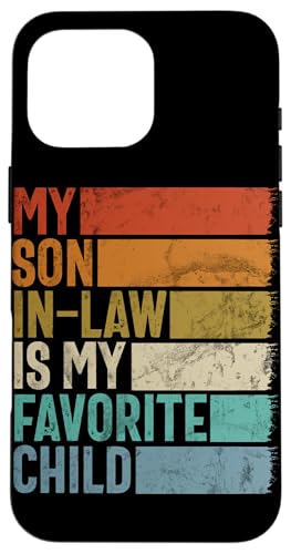 Mein Schwiegersohn ist mein Lieblingskind Familienhumor Retro Hülle für iPhone 16 Pro Max Mein Schwiegersohn ist mein Lieblingskind Familienhumor Retro Hülle für iPhone 16 Pro Max von Funny Gifts For Son In Law Graphic