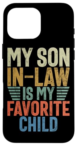 Mein Schwiegersohn ist mein Lieblingskind Familienhumor Retro Hülle für iPhone 16 Pro Max Mein Schwiegersohn ist mein Lieblingskind Familienhumor Retro Hülle für iPhone 16 Pro Max von Funny Gifts For Son In Law Graphic