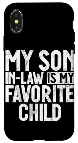 Mein Schwiegersohn ist mein Lieblingskind Familienhumor Retro Hülle für iPhone X/XS Mein Schwiegersohn ist mein Lieblingskind Familienhumor Retro Hülle für iPhone X/XS von Funny Gifts For Son In Law Graphic