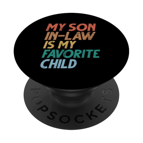 Mein Schwiegersohn ist mein Lieblingskind Familienhumor Retro PopSockets Klebender PopGrip Mein Schwiegersohn ist mein Lieblingskind Familienhumor Retro PopSockets Klebender PopGrip von Funny Gifts For Son In Law Graphic