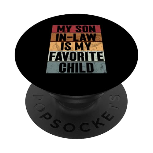 Mein Schwiegersohn ist mein Lieblingskind Familienhumor Retro PopSockets Klebender PopGrip Mein Schwiegersohn ist mein Lieblingskind Familienhumor Retro PopSockets Klebender PopGrip von Funny Gifts For Son In Law Graphic
