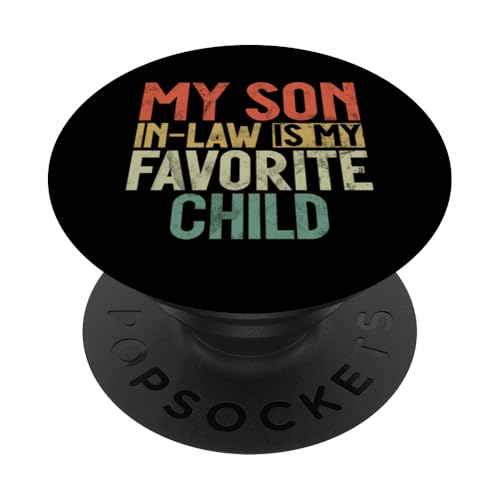 Mein Schwiegersohn ist mein Lieblingskind Familienhumor Retro PopSockets Klebender PopGrip Mein Schwiegersohn ist mein Lieblingskind Familienhumor Retro PopSockets Klebender PopGrip von Funny Gifts For Son In Law Graphic