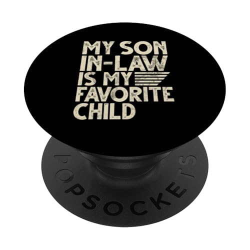 Mein Schwiegersohn ist mein Lieblingskind Familienhumor Retro PopSockets Klebender PopGrip Mein Schwiegersohn ist mein Lieblingskind Familienhumor Retro PopSockets Klebender PopGrip von Funny Gifts For Son In Law Graphic