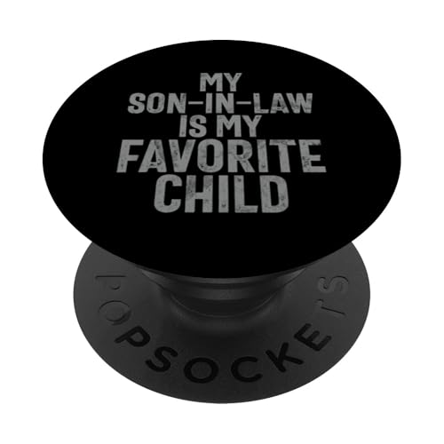 Mein Schwiegersohn ist mein Lieblingskind Familienhumor Retro PopSockets Klebender PopGrip Mein Schwiegersohn ist mein Lieblingskind Familienhumor Retro PopSockets Klebender PopGrip von Funny Gifts For Son In Law Graphic