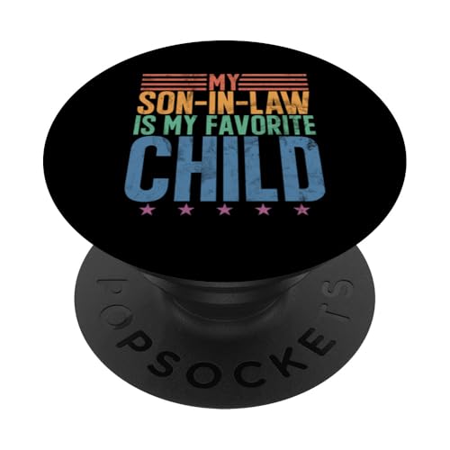 Mein Schwiegersohn ist mein Lieblingskind Familienhumor Retro PopSockets Klebender PopGrip Mein Schwiegersohn ist mein Lieblingskind Familienhumor Retro PopSockets Klebender PopGrip von Funny Gifts For Son In Law Graphic