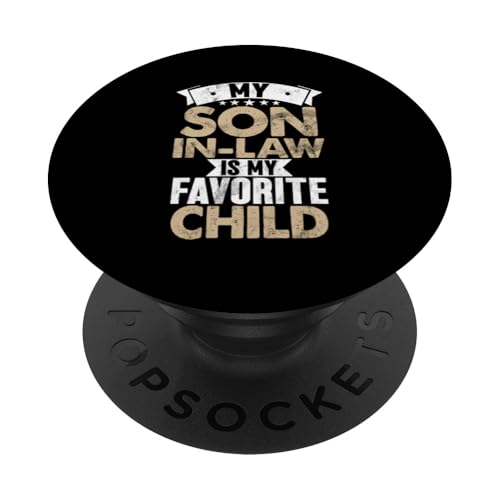 Mein Schwiegersohn ist mein Lieblingskind Familienhumor Retro PopSockets Klebender PopGrip Mein Schwiegersohn ist mein Lieblingskind Familienhumor Retro PopSockets Klebender PopGrip von Funny Gifts For Son In Law Graphic