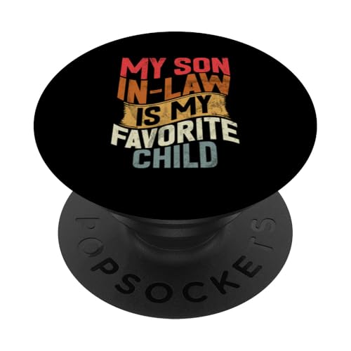 Mein Schwiegersohn ist mein Lieblingskind Familienhumor Retro PopSockets Klebender PopGrip Mein Schwiegersohn ist mein Lieblingskind Familienhumor Retro PopSockets Klebender PopGrip von Funny Gifts For Son In Law Graphic