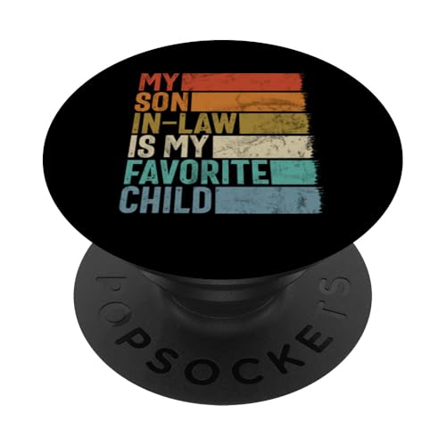 Mein Schwiegersohn ist mein Lieblingskind Familienhumor Retro PopSockets Klebender PopGrip Mein Schwiegersohn ist mein Lieblingskind Familienhumor Retro PopSockets Klebender PopGrip von Funny Gifts For Son In Law Graphic