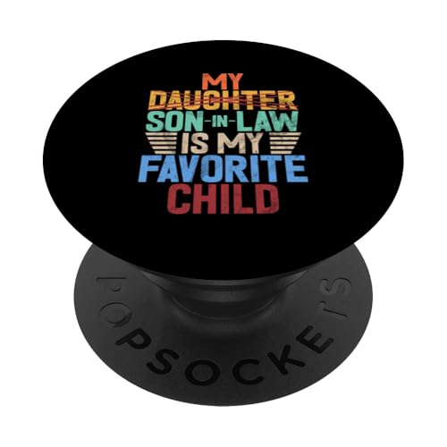 Mein Schwiegersohn ist mein Lieblingskinder, Retro-Humor-Familie PopSockets Klebender PopGrip Mein Schwiegersohn ist mein Lieblingskinder, Retro-Humor-Familie PopSockets Klebender PopGrip von Funny Gifts For Son In Law Graphic