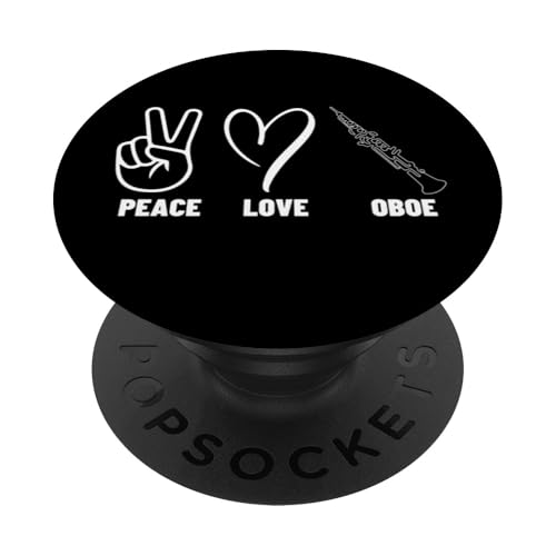 Oboist Peace Love Oboe Proud Herren Damen Oboist PopSockets Klebender PopGrip von Funny Gifts for Oboe Players And Oboists