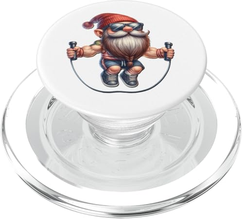 Body Builder Gnome Themed Graphic For Fitness Lovers PopSockets PopGrip für MagSafe von Funny Gnome Bodybuilding Gifts For The Gym Lover