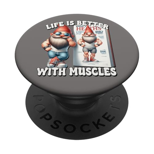 Fitness Workout Exercise Saying Life Is Better With Muscles PopSockets Klebender PopGrip Fitness Workout Exercise Saying Life Is Better With Muscles PopSockets Klebender PopGrip von Funny Gnome Bodybuilding Gifts For The Gym Lover