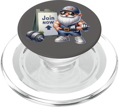 Funny Gym Gnome Graphic With Dumbbells For Men Fitness Dad PopSockets PopGrip für MagSafe Funny Gym Gnome Graphic With Dumbbells For Men Fitness Dad PopSockets PopGrip für MagSafe von Funny Gnome Bodybuilding Gifts For The Gym Lover