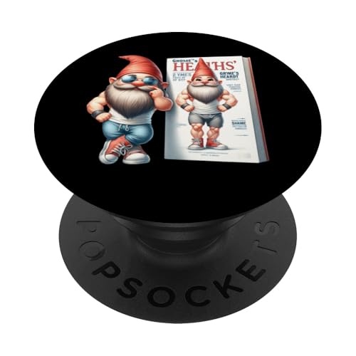 Health And Fitness Bodybuilder Gnome Graphic For Men Workout PopSockets Klebender PopGrip von Funny Gnome Bodybuilding Gifts For The Gym Lover