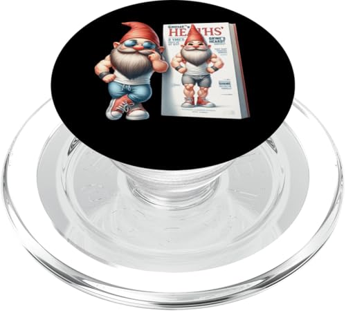 Health And Fitness Bodybuilder Gnome Graphic For Men Workout PopSockets PopGrip für MagSafe von Funny Gnome Bodybuilding Gifts For The Gym Lover