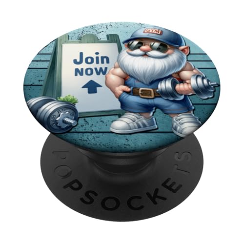 Retro Fitness Gnome In Gym Outfit With Dumbbells Vintage Gym PopSockets Klebender PopGrip Retro Fitness Gnome In Gym Outfit With Dumbbells Vintage Gym PopSockets Klebender PopGrip von Funny Gnome Bodybuilding Gifts For The Gym Lover
