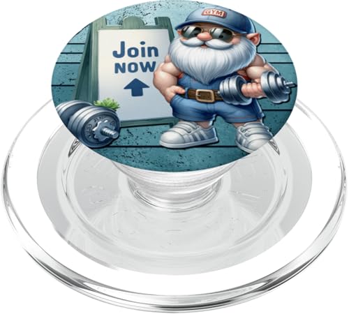Retro Fitness Gnome In Gym Outfit With Dumbbells Vintage Gym PopSockets PopGrip für MagSafe Retro Fitness Gnome In Gym Outfit With Dumbbells Vintage Gym PopSockets PopGrip für MagSafe von Funny Gnome Bodybuilding Gifts For The Gym Lover
