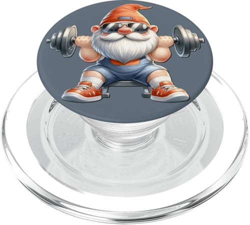 Weightlifting Gnome For Men And Women Funny Bodybuilder PopSockets PopGrip für MagSafe von Funny Gnome Bodybuilding Gifts For The Gym Lover
