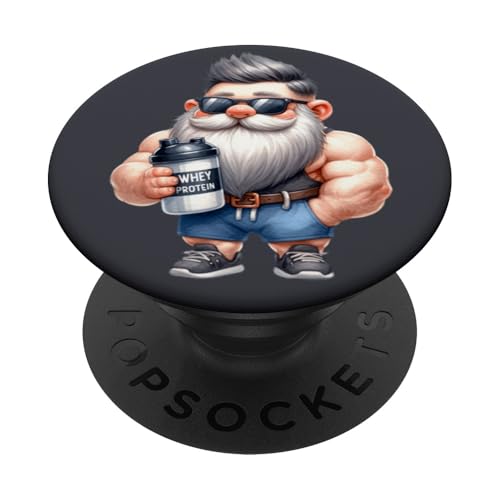 Whey Protein Gnome Dad Funny Bodybuilder Graphic For Coach PopSockets Klebender PopGrip Whey Protein Gnome Dad Funny Bodybuilder Graphic For Coach PopSockets Klebender PopGrip von Funny Gnome Bodybuilding Gifts For The Gym Lover